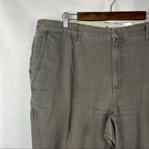 Columbia Dark Brown Flat Front Cotton Work Pants 38 X 34 - Picture 3 of 4